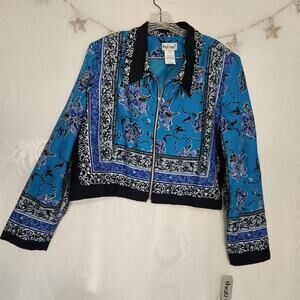 Thats Me! XLarge Floral Rayon Maximalist 90s Bomber Jacket Ornate Artsy Vibrant